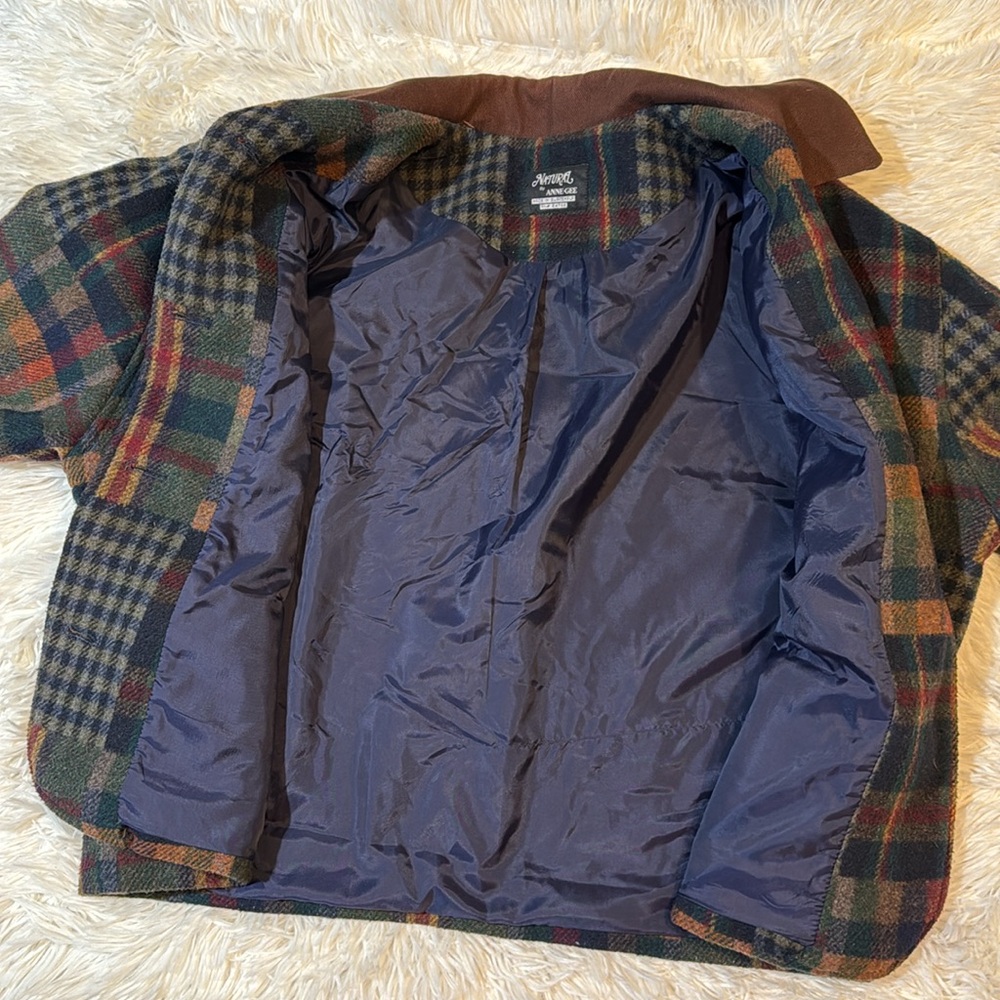 Natural by Anne Gee Vintage plaid blazer/jacket Size Large - Picture 8 of 11